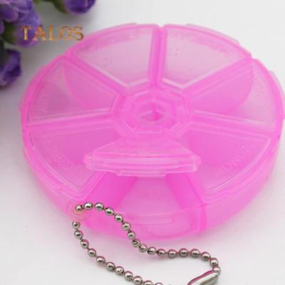 Runde Form 7 Grids Medizin Pille Kunststoff Lagerung Box Dispenser Halter Organizer Gesundheitswesen