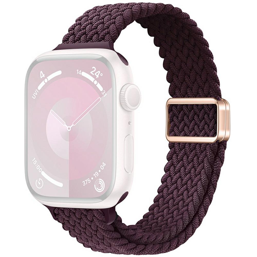 

KALEBOL Braided Watch Band for Apple Watch Series 10 9 8 7 SE 6 5 4 3 2 1 42mm 41mm 40mm 38mm Elastic Nylon Strap Cherry