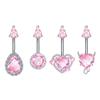 Roze Zirkoon Hart Navelpiercing Voor Vrouwen Meisjes Vlinder Navelpiercing Body Piercing Sieraden Accessoires