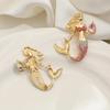 European and American Creative Rhinestone Mermaid Brooch - Light Luxury Exquisite Clothing Accessories Corsage Pin