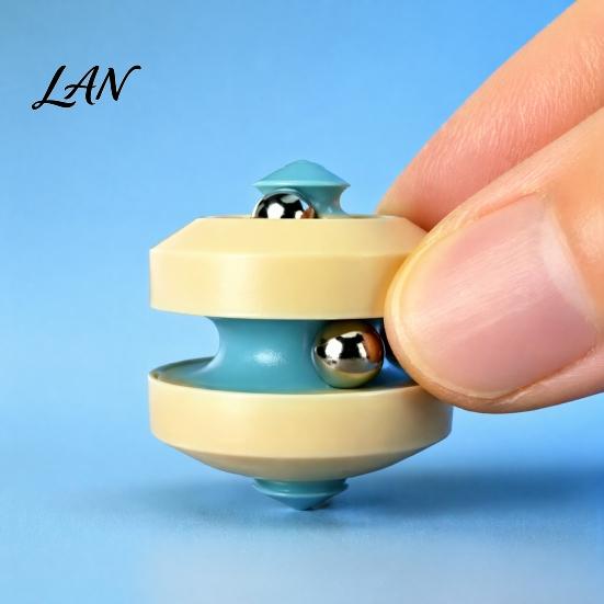 Relaxation Desk Toy Rolling Ball Fidget Spinner Toy, Rotatable Spinning Top Stress Relief Double Track Marble Run Fingertip Gyro for Adults