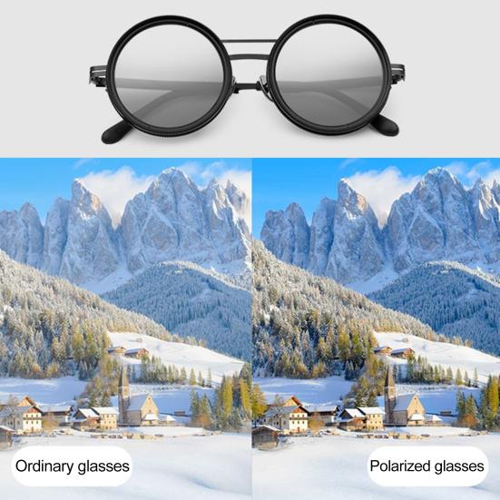 Adjustable Tint Sunglasses for Men Women UV Protection Round Polarized Sunglasses Retro Circle Eyeglass with Gradient Lenses