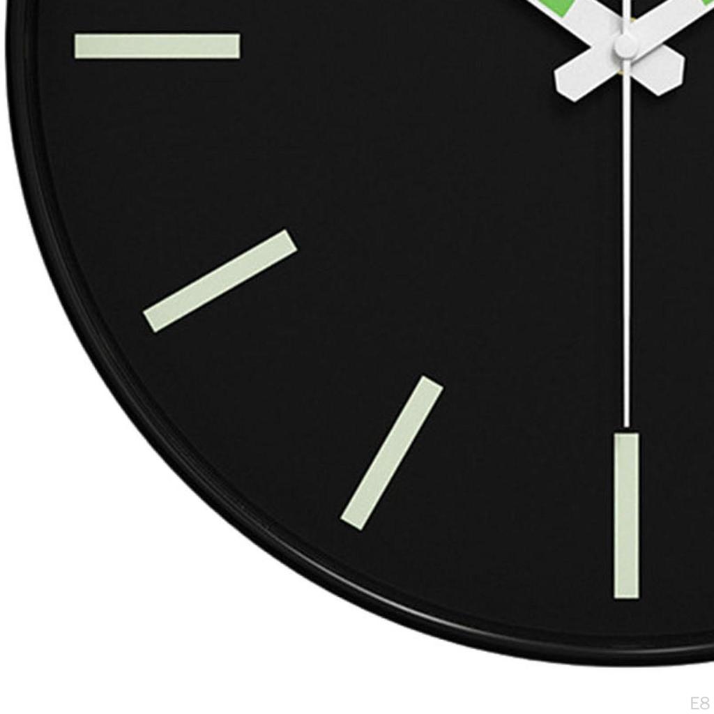 Contemporary Round Hanging Clock with Night Light Display Material And Lightweight for Bedroom