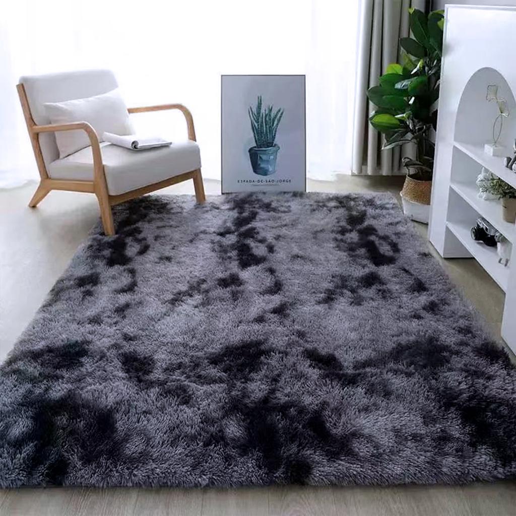 Modern Grey Fluffy Anti Slip Rug For Living Room Sofa And Bedroom Decor Washable Large Floor Covering Mat