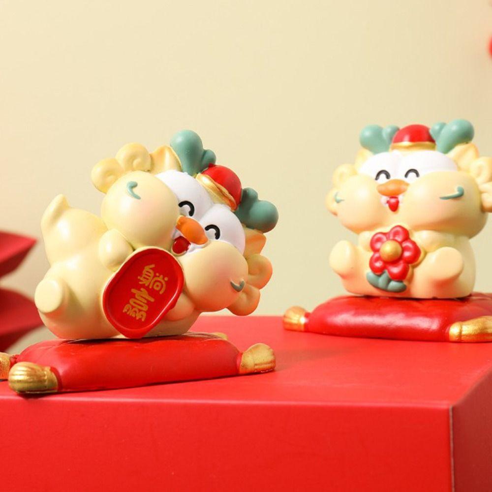 Resin Year of Dragon Figurines Dragon Year Zodiac Dragon Desk Ornaments  Landscape Garden Pot