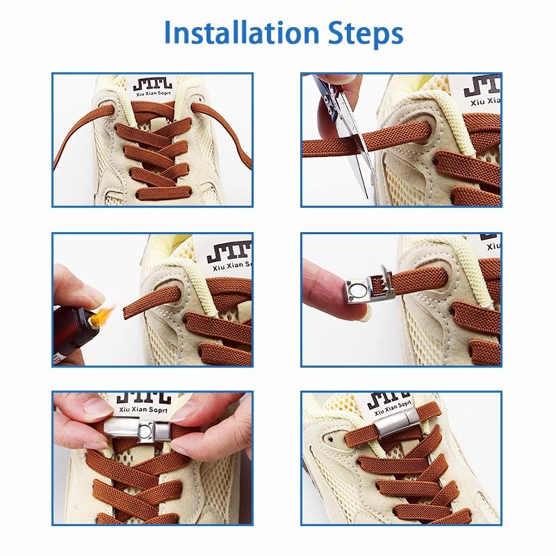 1Pair/2Pair No Tie Magnetic Shoelaces for Sneakers Elastic Shoe Laces Elastic No Tie Laces for Adults and Kids Shoe Accessories