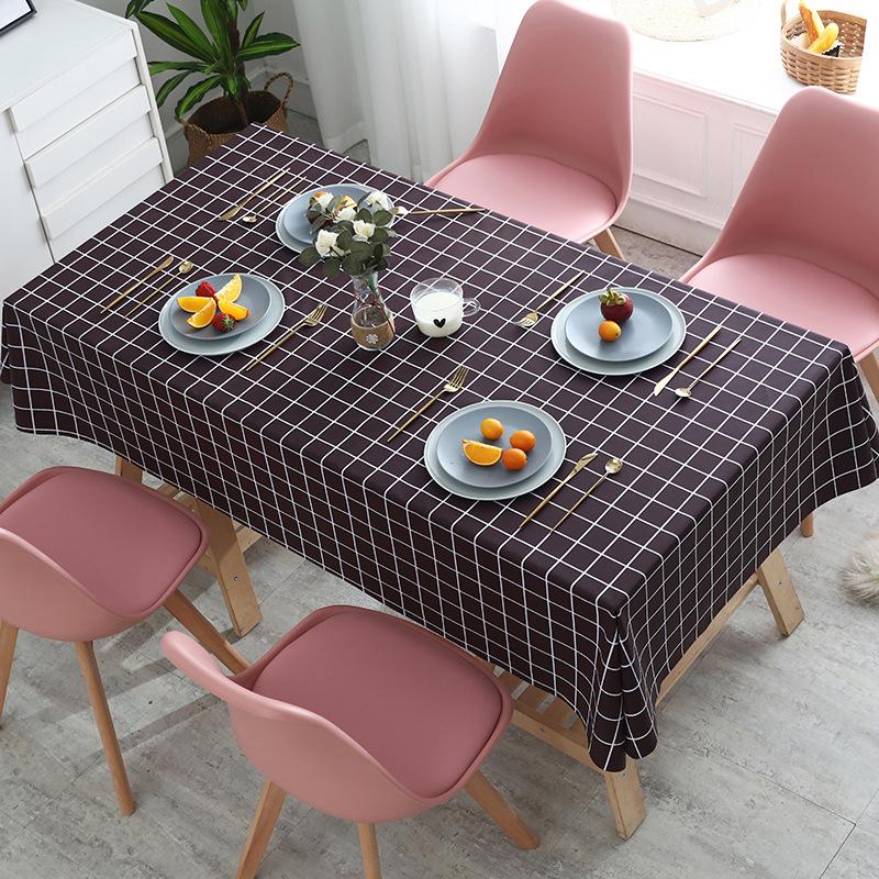 Geruite Tafelkleed Oliebestendig Hittebestendig Wasbaar Rechthoekig Eettafelkleed Minimalistische Stijl Koffietafelkleed 140x140cm