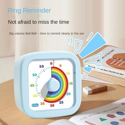 60 Minutes Visual Timer Round/Square Visualization Countdown Alarm Clock Self-discipline Ultra Silent Kitchen Timer Reading Room