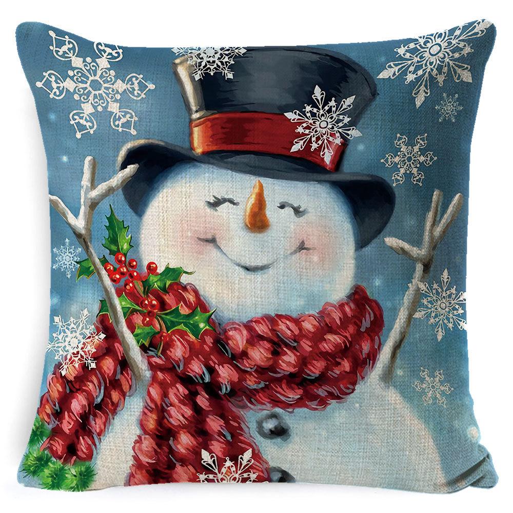 New Christmas Pillow Cover Four-piece Set Pillow Cushion Office Lumbar Backrest Decorative Backrest