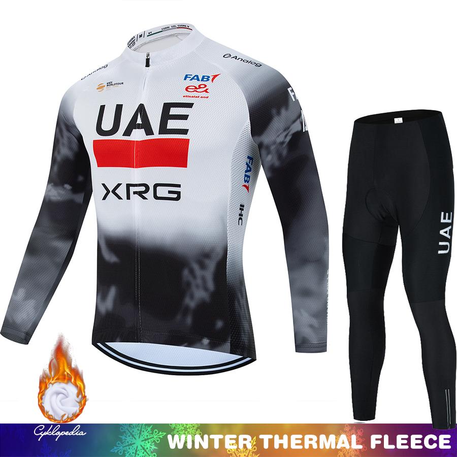 

Mtb Clothing Men Cycling Jersey Winter Thermal UAE Mountain Bikes Termal Fleece Bicycle Clothes Men s Suit Bib Sportswear Set Asian size - XS
