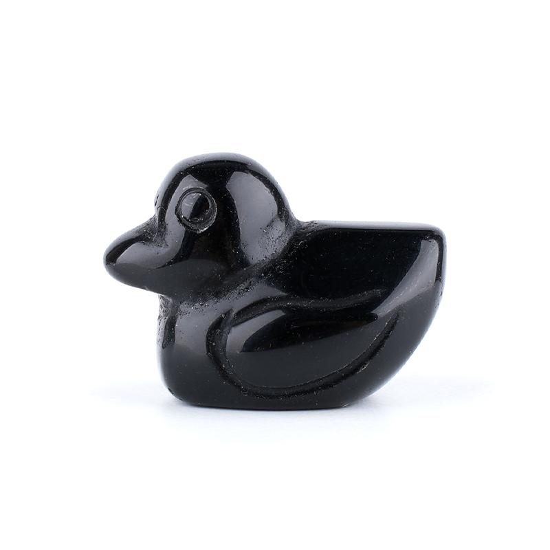 1Pc Natural Stone Hand Carved Mini Duck Figurine 17-20×25-28mm Polished Crystal Little Duck Statue Reiki Healing Mini Desk Terrarium Decor Craft Gift