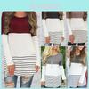 Women Striped Long Sleeve T Shirt Stylish Casual Pullover Blouse With Soft Material