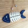 New Popular Nautical Beach Style Wood Home Wall Decoration Welcome Board Mediterranean Style Fishbone
