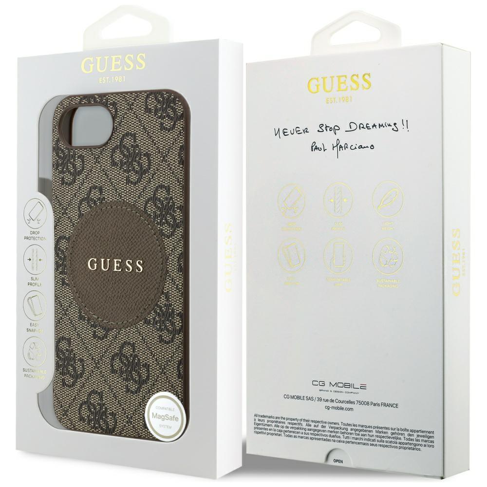 Etui Guess 4G Circle Classic Logo        Magsafe Do Iphone 16E Brązowy