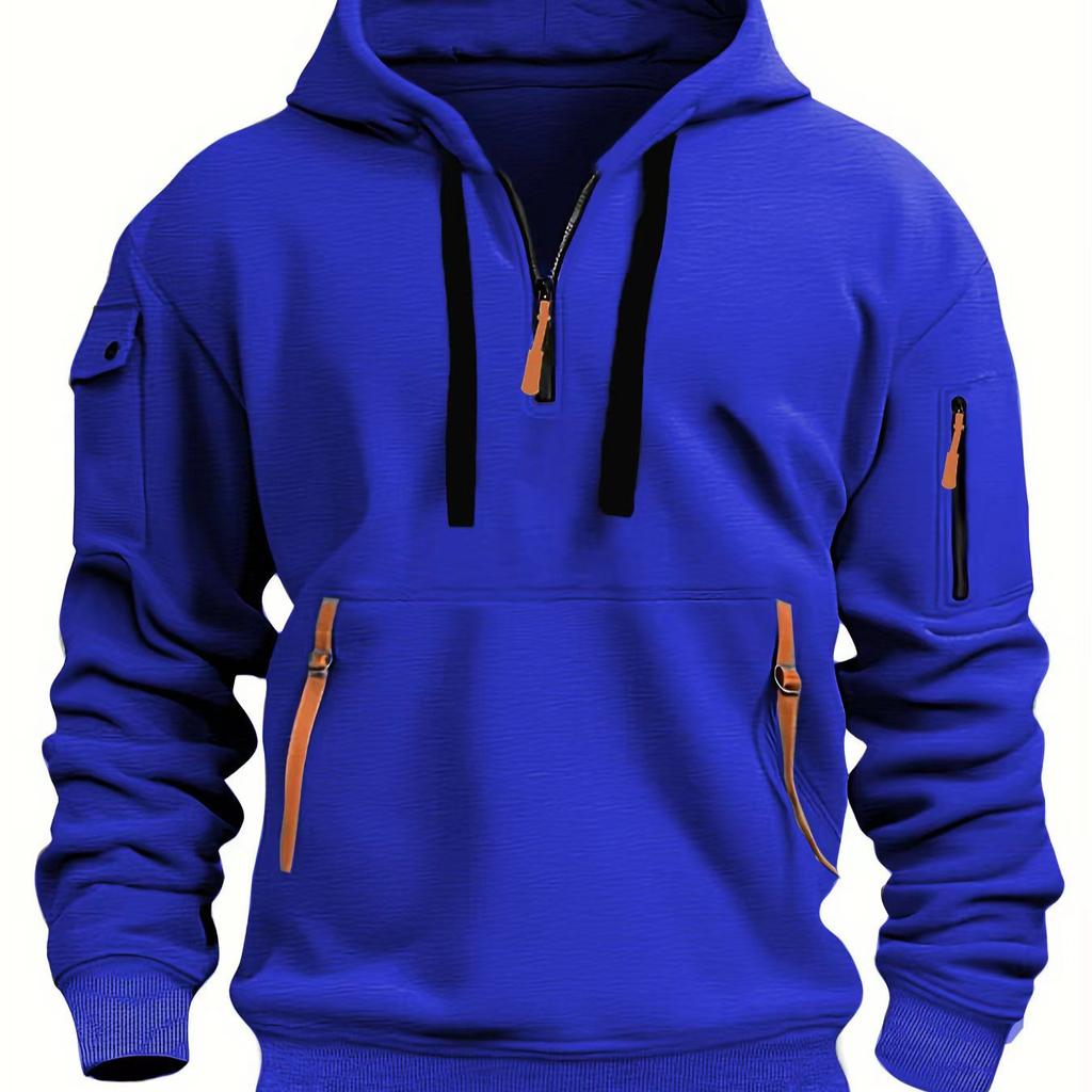 Herbst und Winter Herren Freizeit Sport Hoodie Multi-Reißverschluss Arm Tasche Hoodie Pullover Hoodie