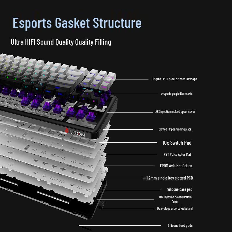 LDON LX87 Tri-Mode Wireless Mechanical Keyboard: Hot-Swappable RGB, Bluetooth & 2.4G, Customizable Gaming Keyboard.