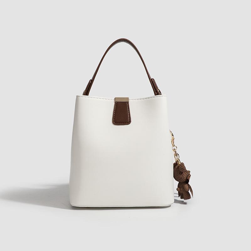 Premium commuter bucket bag versatile shoulder bag leather bag women's new women's oblique span bag