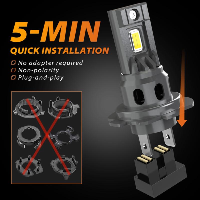 2pcs H7 Socket Type Led Fog Light Car Led Headlight Bulbs 6000K Pure White Light Plug and Play Perfect Beam For Citroen C4 C5