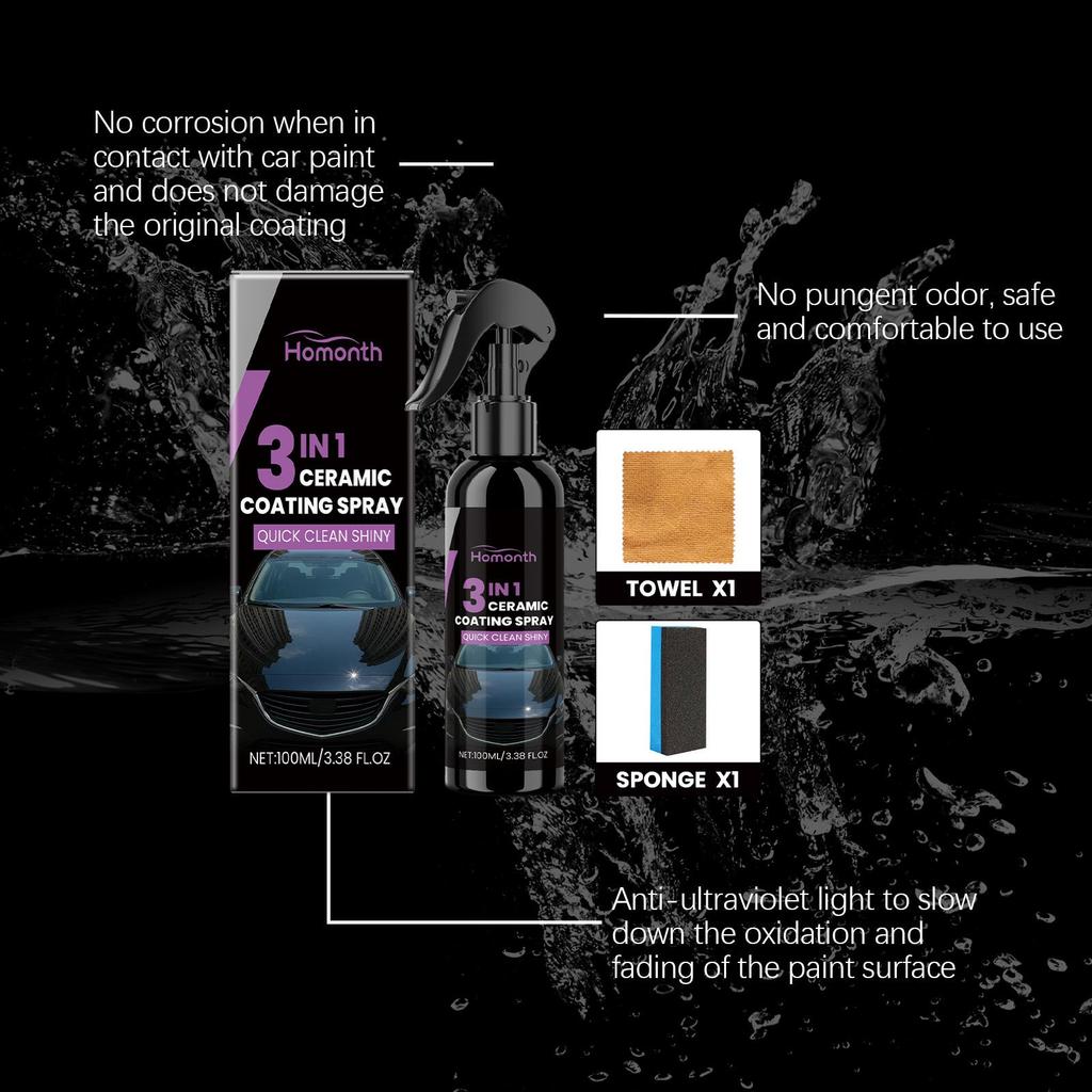 Homonth Automotive Nano Coating Spray Ultimate Car Paint Protection And Hydrophobic Glass Coating Water Repellent