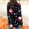 Women's Christmas Print Irregular Long Sleeve Cardigan With Pocket Jacket