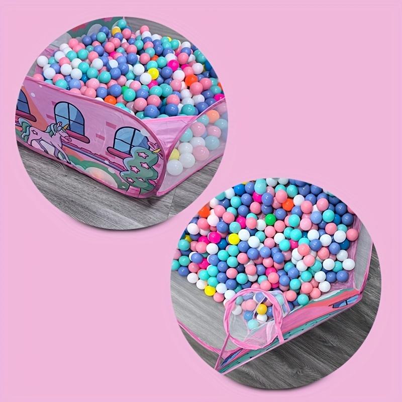 Pink Unicorn Polyester Ball Pool Tent - 1pc Easy Folding Ocean Theme Design Toy Ball Pit - Durable Playhouse for Indoor & Outdoor Use