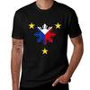 T-shirt Drapeau des Philippines Soleil et Étoiles Philippines Mode de Rue T-shirt Décontracté