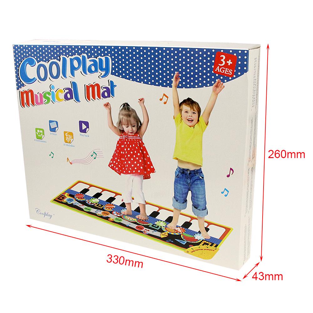 Green Animal Piano Pad: 100x36CM Children's Musical Instrument Carpet