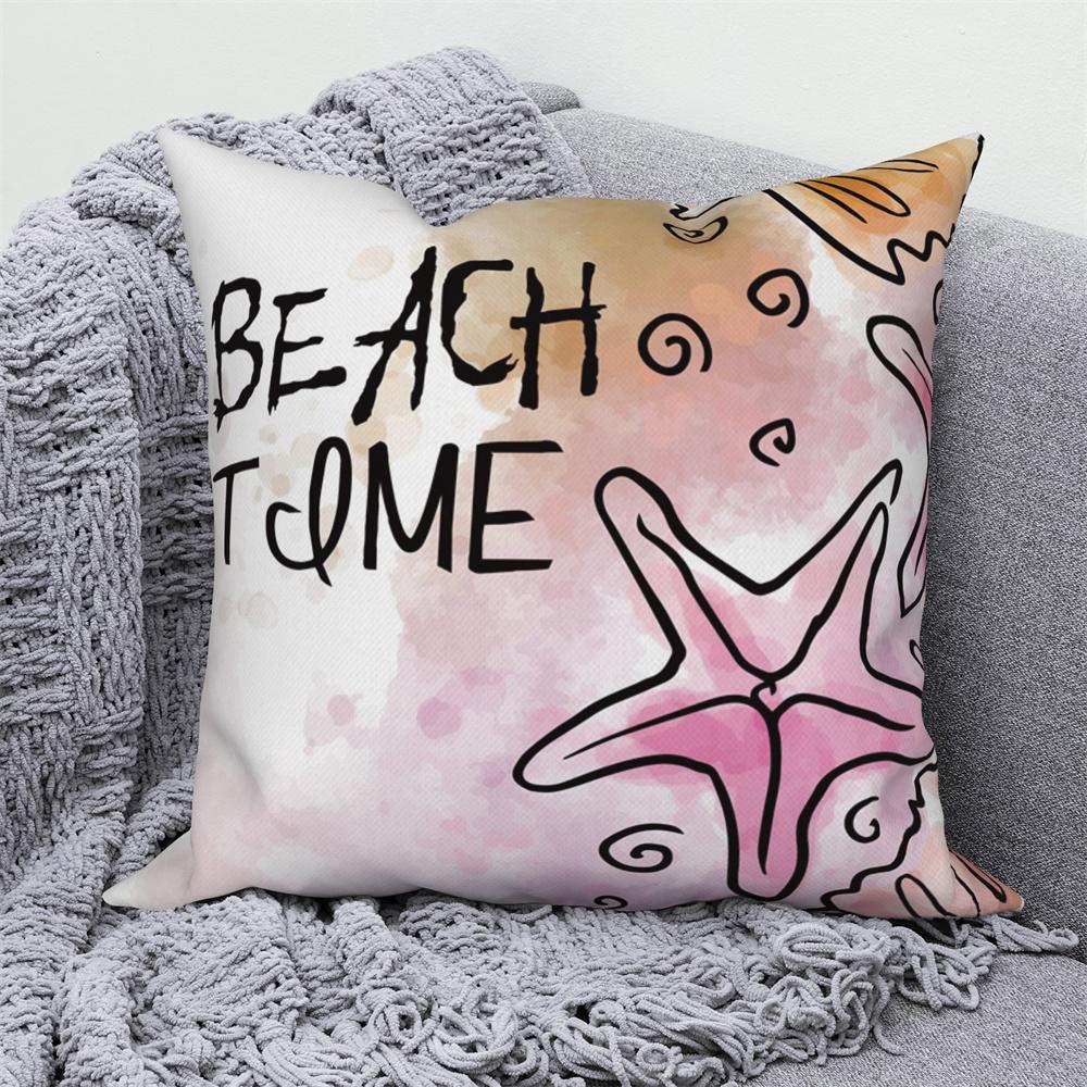 Home Sofa Office Cushion Pillowcase  Summer Vacation Alphabet Printed