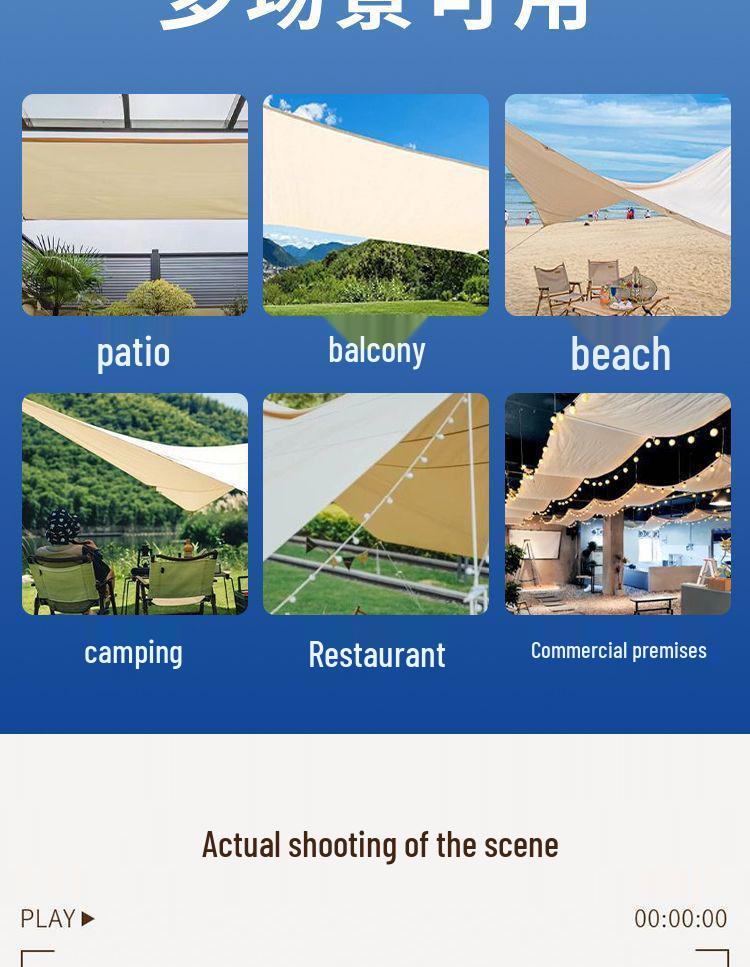 Tragbares, supergroßes, regendichtes Sonnenschutz-Markisenzelt für Camping im Freien, Hof, Auto und Strand