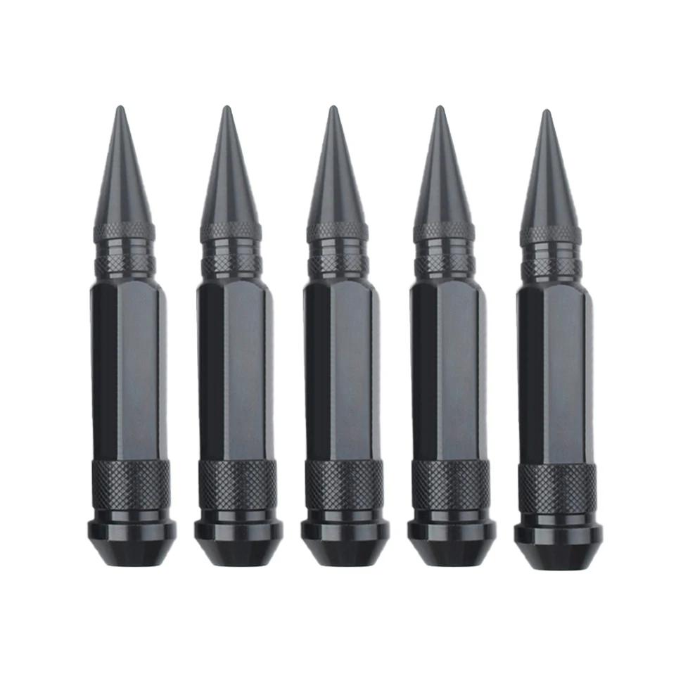20Pcs Car Wheel Lug Nuts Wheel Bolts Studs 90mm Aluminum Car Wheel Lug Nuts Extended Tuner Wheels Rims Spikes M12X1.25 / M12X1.5 M12x1.25 чёрный
