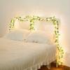 Flower Green Leaf String Lights Artificial Vine Fairy Lights Battery Powered Christmas Tree Garland Light for Weeding Home Decor