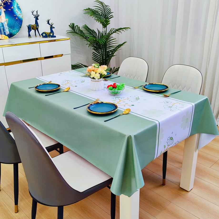 Waterproof, Oil-Proof And Anti-Scalding Coffee Table Tablecloth Leave-In Rectangular Dining Table Cloth Household Living Room Light Luxury Light