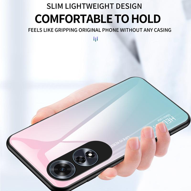 

For Oppo A60 4G Case Tempered Glass+PC+TPU Phone Cover White