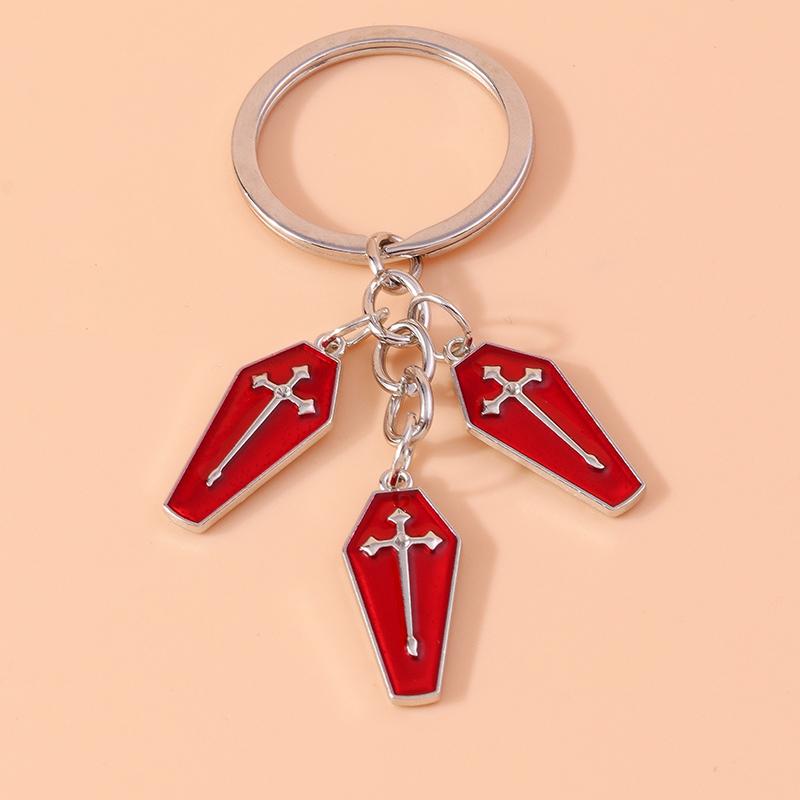 Cute Enamel Cross Keychain Jesus Religious Keyring for Women Girls Handbag Pendants DIY Key Chain Jewelry Gifts Accessories