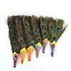 Tibetan Nepalese Bumpa Vase Fan Peacock Eye Feather Decor Handmade 7 10 15 Eyes