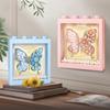 Idea Construction Brick Beauty Small Block Mechanical Flower Pearl Butterfly Photo Frame Construction Toys With Light For Girls Present