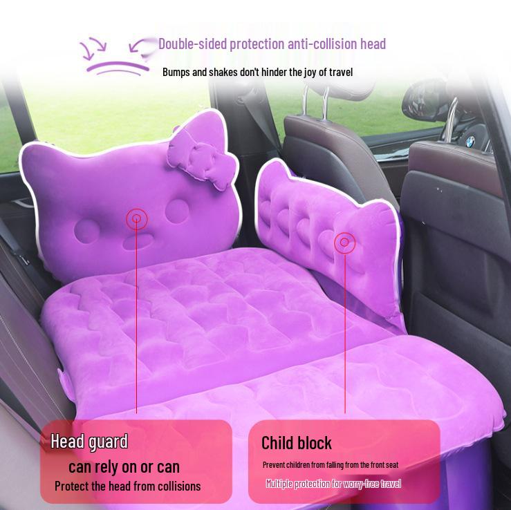 Car Inflatable Bed: 3/7 Split Folding Rear Seat Travel Mattress