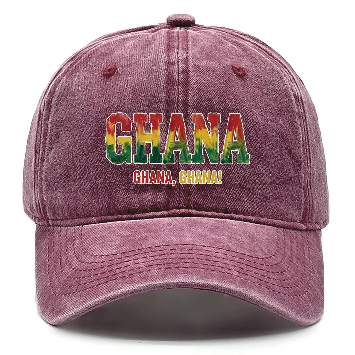 GHANA   GHANA, GHANA  Flag Printed Baseball Cap , Adjustable Snapback Baseball Cap Sporting Vintage All-season Leisure Flat Cap as the picture вино красного