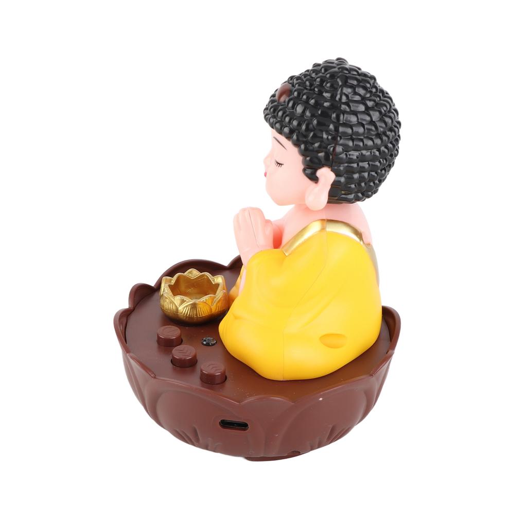 Singing Buddha Figurine USB Charging Desktop Buddha Decorative Statue with Sound for Desk Car