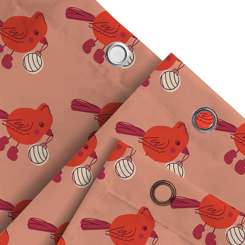 Roter Vogel-Aufdruck Duschvorhang Weihnachtsdekoration Heimdekoration Wasserdichtes Gewebe Badezimmer-Einsatz mit Ringen für Badezimmer
