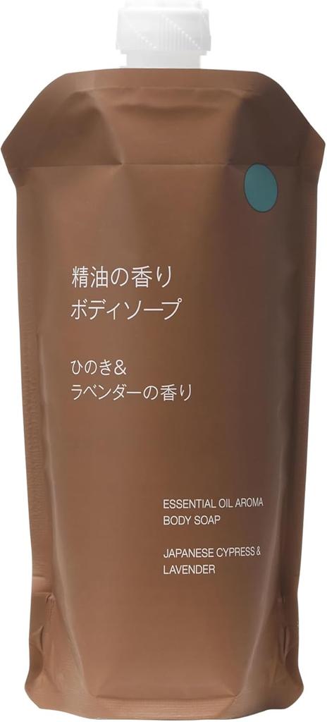 MUJI Essential Oil Body Hinoki Lavender Scent OAR47A4A Soap, & (Refill), 340mL,
