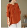 New Cotton Linen Retro Lazy Shirt Women's Summer Thin Loose Short-sleeved Versatile Top