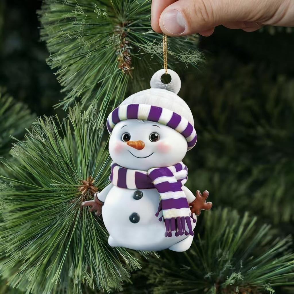 Cross border new product acrylic flat Christmas rainbow snowman set holiday gift home Christmas tree decoration pendant
