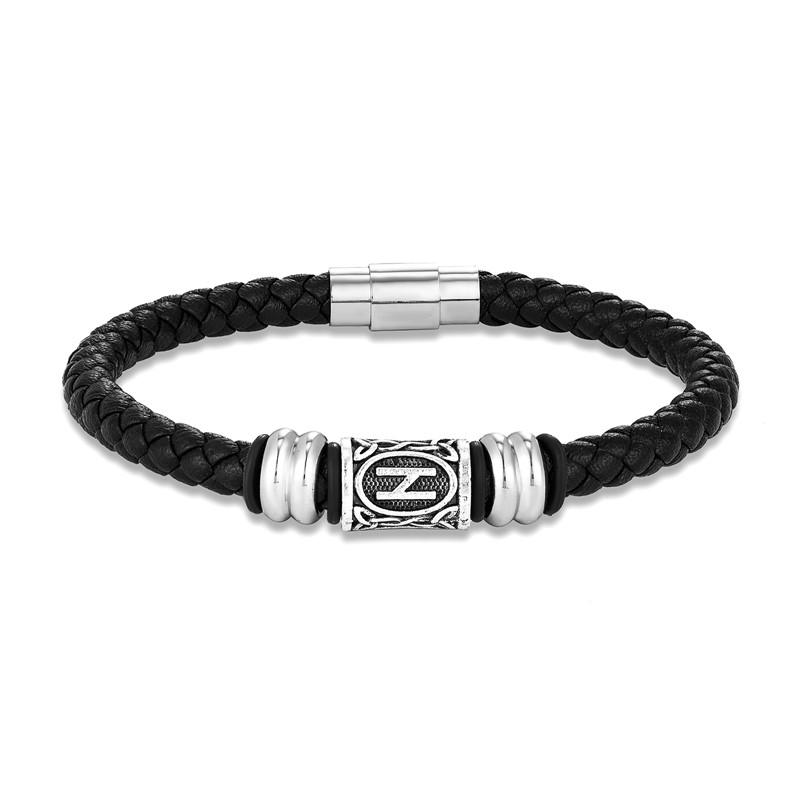 Personalized Norse Viking Runes Amulet Bracelet Leather Wristband With Futhark Rune Bead In Your Choice Viking Jewelry