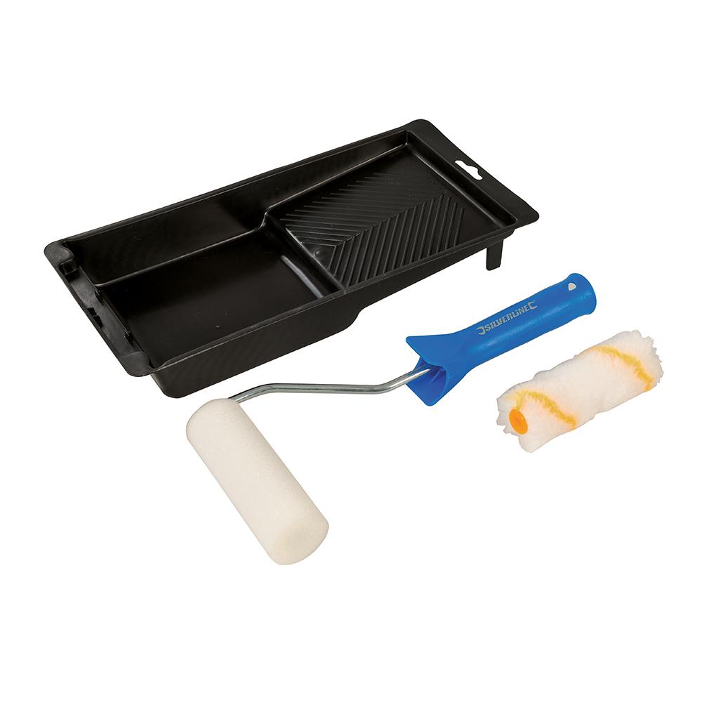 Silverline Mini Paint Roller & Tray Set