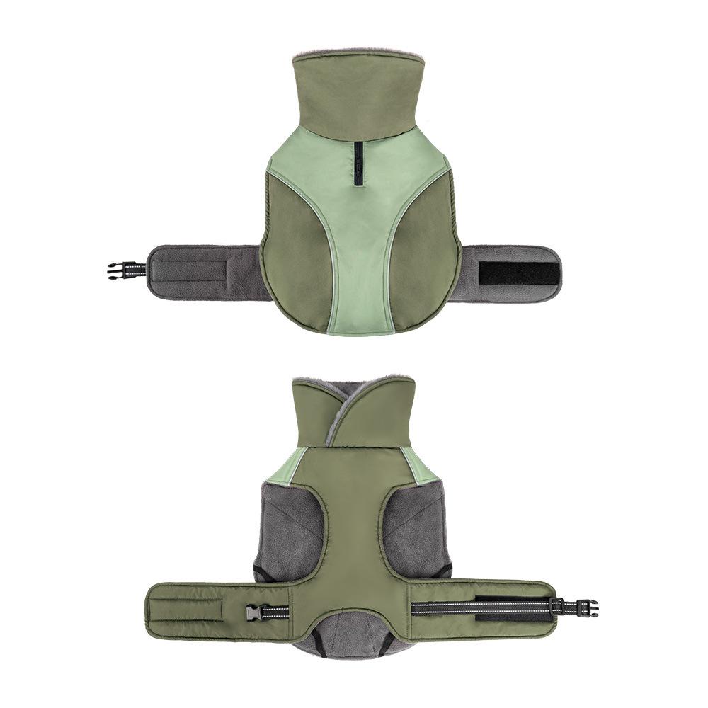 

Одежда для собак Куртка с большим лацканом и высоким воротником на талии Теплая одежда для домашних животных Флисовая одежда для зимнего взрыва 3XL армия зеленый