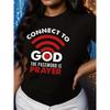 Mărime Europeană Tricou Casual cu Gât Rotund pentru Femei Conectează-te la Dumnezeu Parola este Rugăciunea Imprimeu Țesătură Tricotată din Poliester Purtare în Orice Sezon