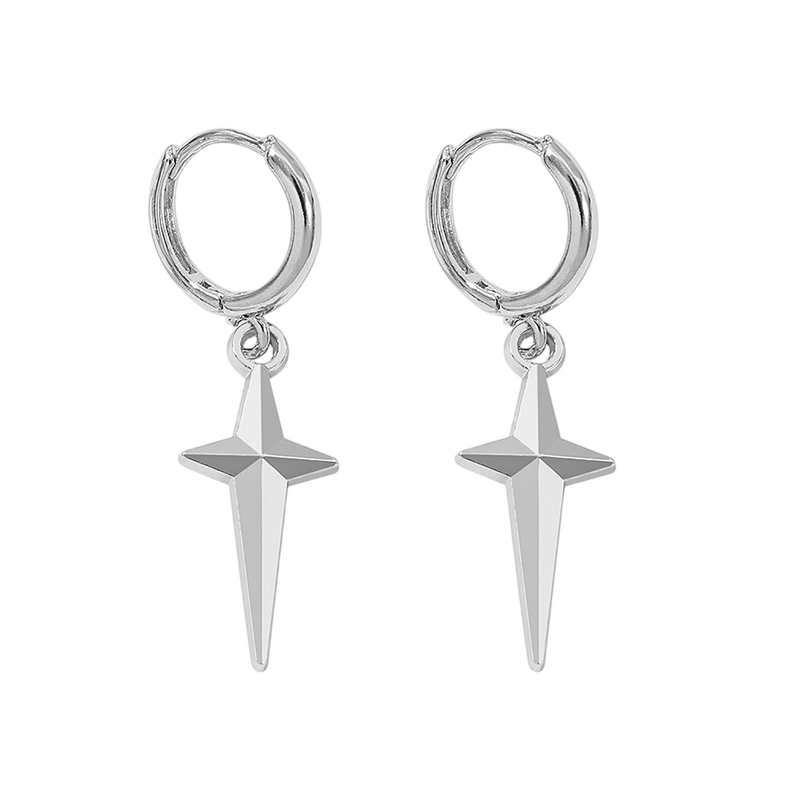 

Модные серьги и пусеты набор металлические ювелирные аксессуары One Size серебряный