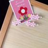 2 little girls transparent cherry blossom hairpin lace clip girl cute flower duck bill clip bangs clip headdress