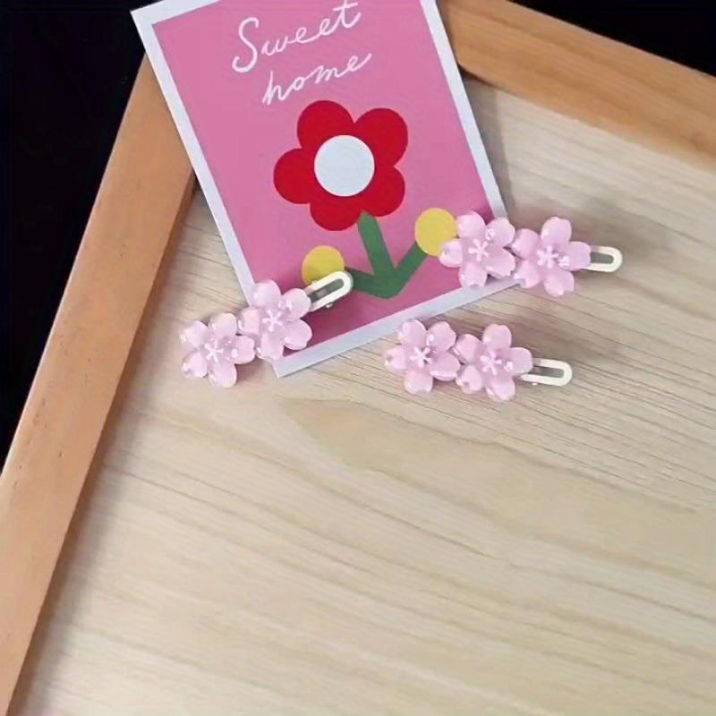 2 little girls transparent cherry blossom hairpin lace clip girl cute flower duck bill clip bangs clip headdress